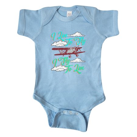 

Inktastic Pilot Live to Fly Airplane Gift Baby Boy or Baby Girl Bodysuit