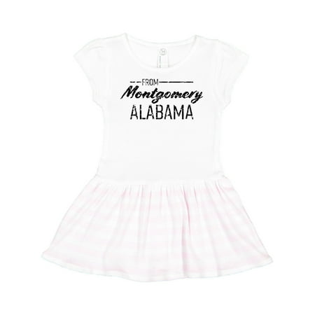 

Inktastic From Montgomery Alabama in Distressed White Text Gift Toddler Girl Dress