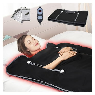 Sauna Blanket, Portable Far Infrared Sauna for Home, Sauna Bag w/Arm Holes & Carbon Fiber Heating, 1-6 Level Adjustable Temp 95-176℉, 5-60 Minutes Timer, 71 x 31 in Metal 71 INCH