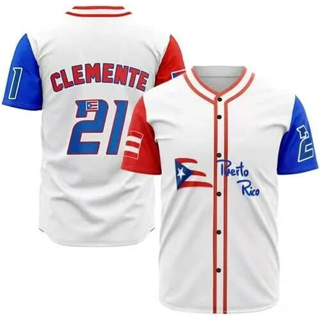LS Puerto Rico #21 Roberto Clemente World Game Classic Men Baseball Jersey