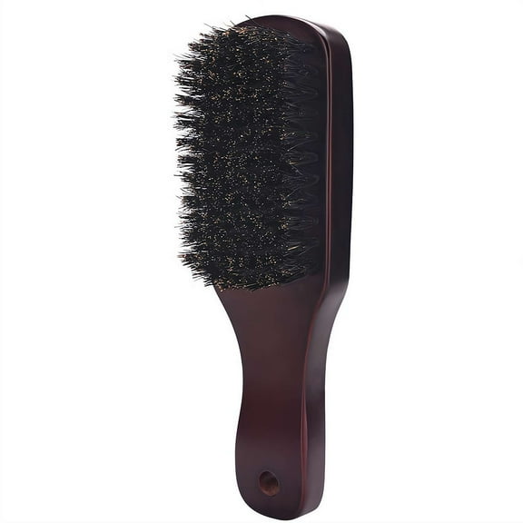 Soft Boar Bristle Slick Back Hair Brush - Hairbrush for Smoothing, Fades, Beards, 360 Waves to Style, Polish, & Lay Down Hair to Create a Sleek Ponytail Bun Hairstyle for Women & Men