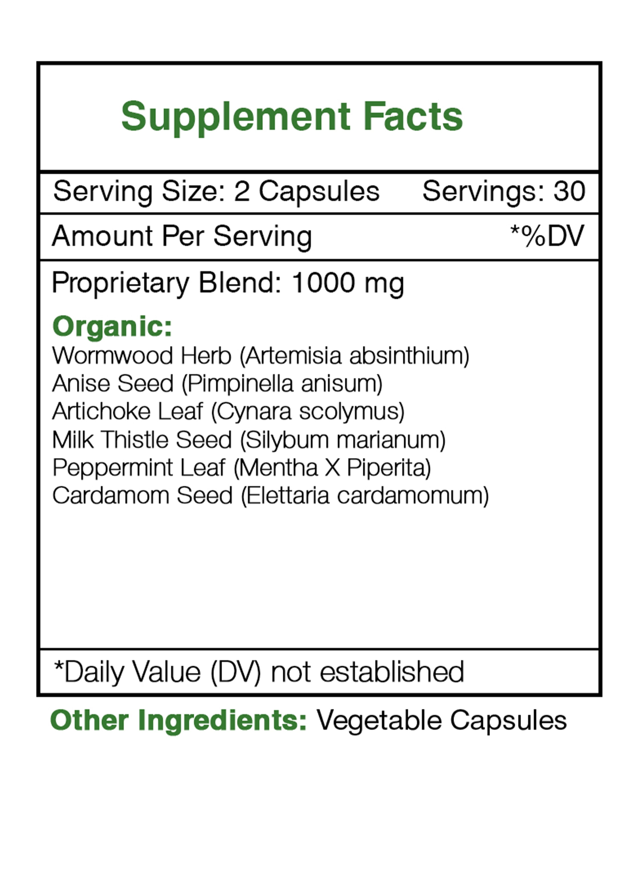 Secrets of the Tribe Digestive  Capsules Dietary Supplement, Natural Herb Blend, Made from Wormwood, Anise, Artichoke, Milk Thistle, Peppermint, Cardamom 60 Count