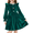 Green, variant on Arshiner Toddler Girls Long Sleeve Velvet Dress Ruffled Crew Neck Midi A-Line Fall Vintage Dress with Pockets