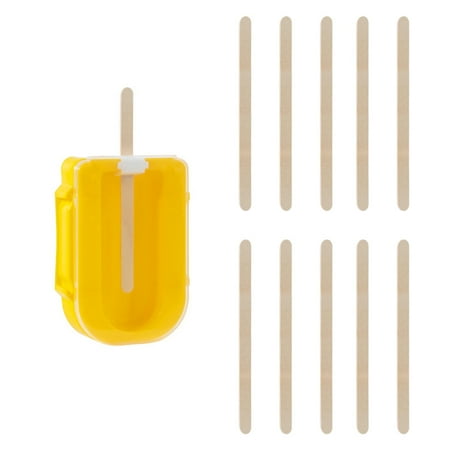 

Ice Cream Molds Freezer Plastic Summer Freezing Icing Food Mould Stackable Reusable Handmade Manual Bar Household Maker Yellow