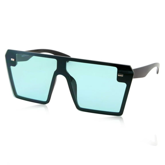 grinderPUNCH Oversized Mordern Glasses Blue Color Lens Square Men and Women Sunglasses