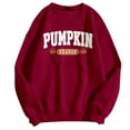 thumbnail image 4 of Womens Sweatshirt Crew Neck Vintage Halloween Pumpkin Season Letter Graphic Long Sleeve Oversized Streetwear Holiday Loose Pullover Tops Red L, 4 of 4