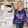 thumbnail image 6 of Xixirimido Butterfly Rose Daisy Floral Print Girls Long Sleeve Shirts Casual Crew Neck Tunic Tops Tie-hem Basic Tunic Blouses Fashion 3D Graphic Tees, Size 5-6, 6 of 7