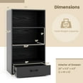 thumbnail image 5 of Topbuy 4-Tier Bookcase w/Storage Drawer Modern Storage Shelf w/3-Tier Open Shelf Freestanding Display Shelf Black, 5 of 10