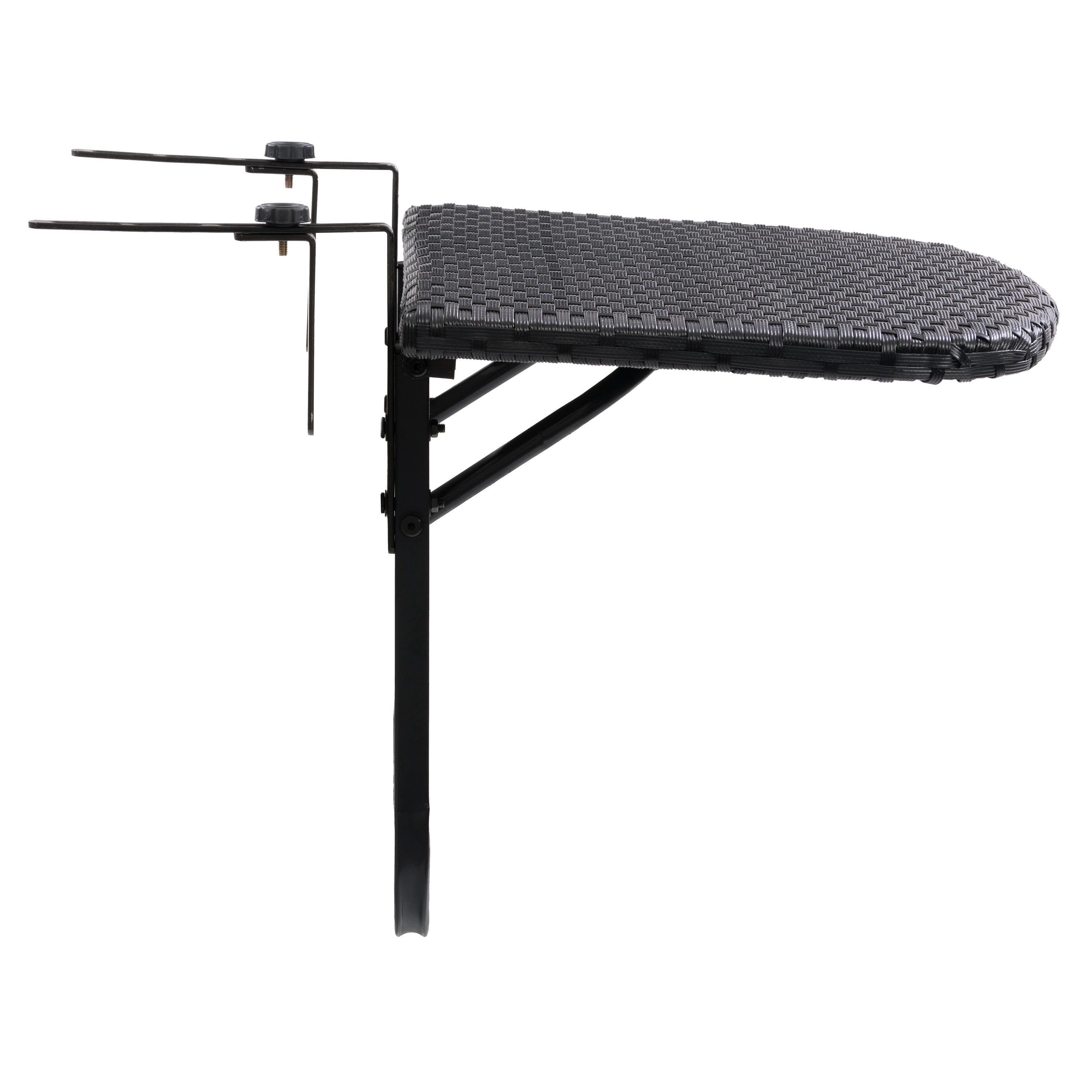 CorLiving Parksville Resin Wicker and Steel Outdoor Foldable Balcony Table, Black