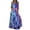 Purple, variant on Womens Clothes 2026 ! asdoklhq Womens Plus Size Dresses,Women's Summer Casual O-Neck Regular Print Sashes Floor-Length Dress