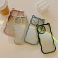 thumbnail image 6 of iPhone 15 Cute Glitter Case, Kawaii Curly Wave Bumper Plating Shockproof Girly Case-Blue, 6 of 7