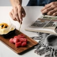 thumbnail image 5 of Large Solid South American Walnut Wood Tray - Eco-Friendly, Multipurpose Serving Platter for Afternoon Tea, Fruits, Coffee & Snacks - Unique Unpatented Design for Home & Café Use, Full Solid Wood, 5 of 5