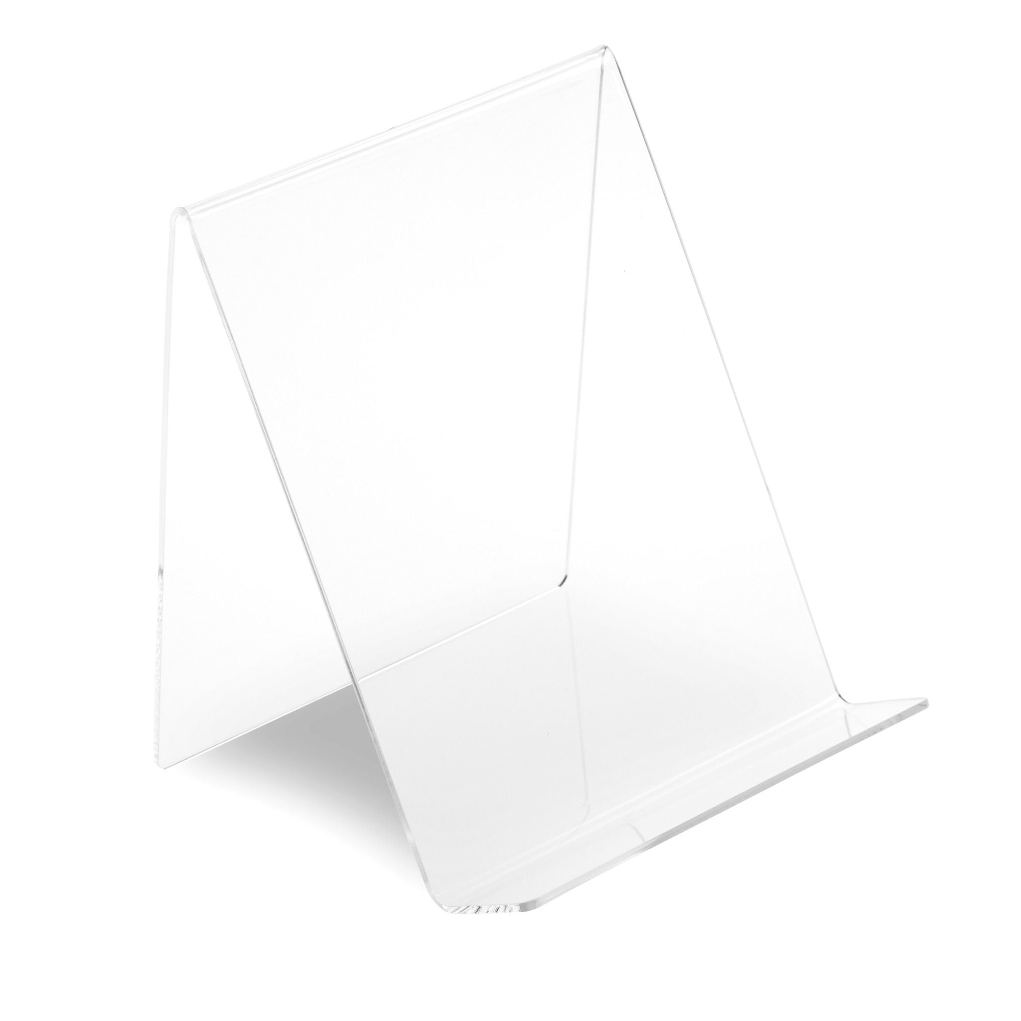 Kamehame Book Stands for Display Large 5 Pack 3.9x4.3x5.8 inch Acrylic Book Display Easel with Ledge, Clear Desktop Holder for Displaying Books