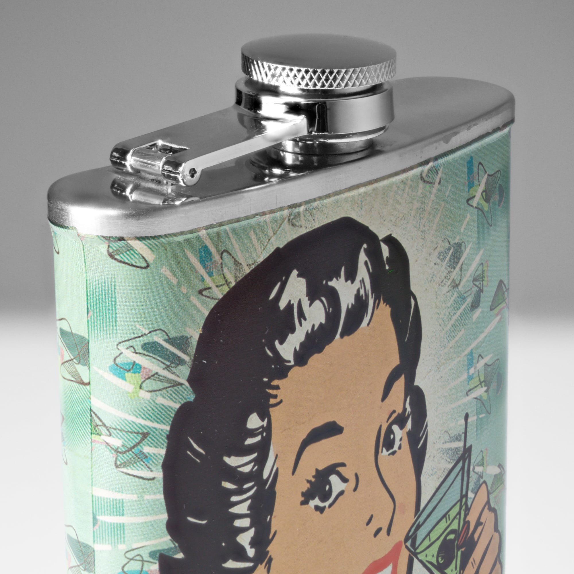 American Art Decor Mother’s Little Helper Stainless Steel 8 oz Liquor Flask - 5.5" x 4" x 1.25"