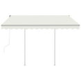 thumbnail image 4 of Charmma Automatic Retractable Awning with Posts 9.8'x8.2' Cream, 4 of 12