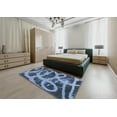 thumbnail image 4 of Ahgly Company Indoor Round Abstract Denim Blue Persian Area Rugs, 5' Round, 4 of 6