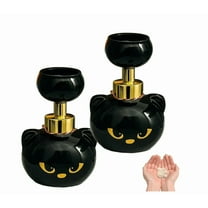 BingTong Cute Cat Paw Foam Soap Dispenser, Cat Pawprint Soap, Cats Soaps Dispenser Creates Paw-Shaped Bubbles, Foaming Hand Dispensers, Black Foaming Pump Bottle For Cat Lovers 2pcs