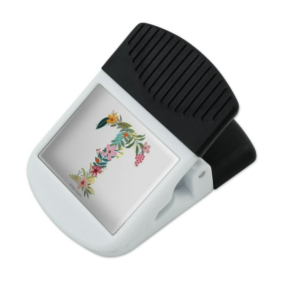 Letter T Floral Monogram Initial Refrigerator Fridge Magnet Magnetic Hanging Hook Note Snack Clip