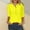Yellow, variant on Women Summer V Neck 3/4 Sleeve T Shirts,Solid Color Button Up Casual Tshirts for Women