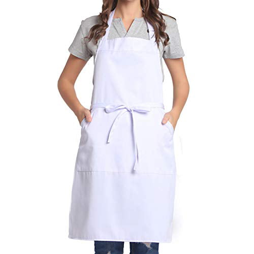 Details about   Adjustable Bib Apron with Pocket Extra Long Ties For Women Men Baking Restaurant