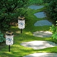 thumbnail image 4 of COEQINE Solar Cemetery Lights for Grave Outdoor Waterproof Grave Solar Decorations LED Flameless Candles Outdoor Solar Lamp for Cemetery Path Patio Yard, Blue Butterfly Dragonfly Floral, 4 of 7