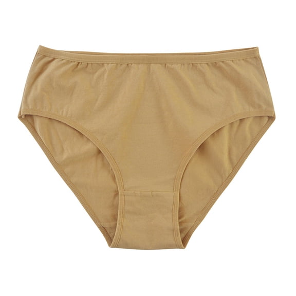 WULMLEO Cotton Bikini Brief Women's Breathable Panties Plus Size Camel L
