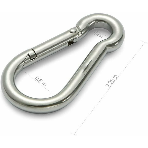 munirater 6pcs Stainless Steel Carabiner Snap Spring Hook Clip Marine Grade Eyelet Lock