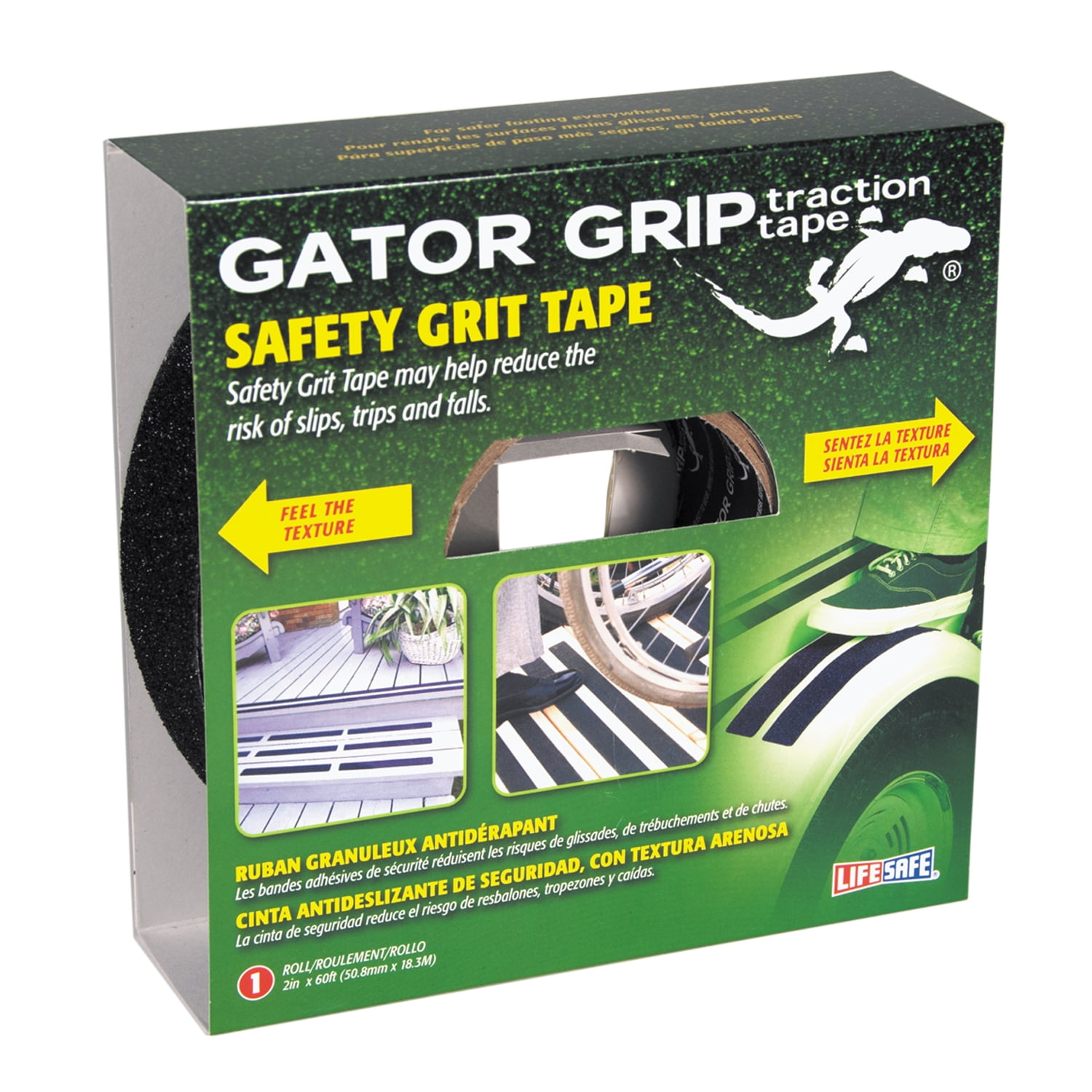 Gator Grip AntiSlip Tape, 2" x 60', Black