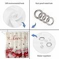 thumbnail image 3 of Pink Valentines Shower Curtain Set - Extra Long 72" x 96" Washable Bathtub Curtain with 12 Hooks, Vintage Love Heart Eucalyptus Botanical Waterproof Fabric Shower Curtains for Bathroom/Bathtub Décor, 3 of 6