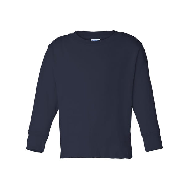 Rabbit Skins - camiseta de manga larga para niños pequeños, Navy 5/6 Rabbit Skins Camisa