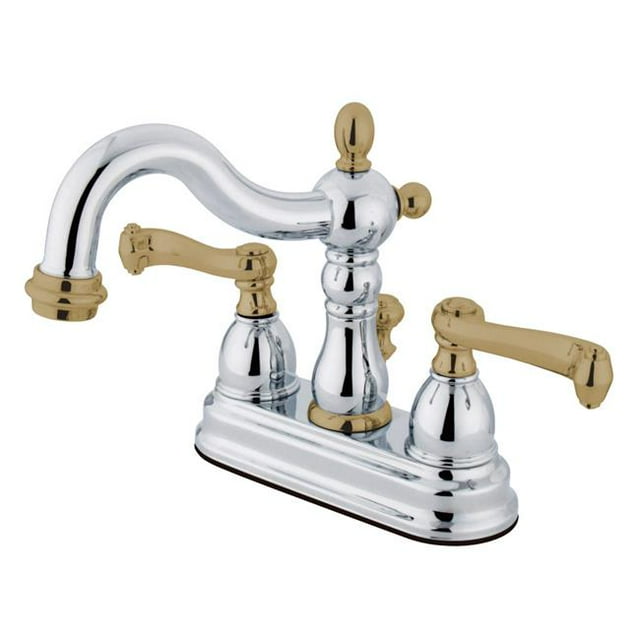 Kingston Brass KB1604FL Robinet de Toilette 4 Po avec Pop-Up, Chrome et Laiton Poli