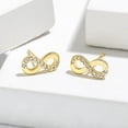 thumbnail image 1 of Pendientes de estilo coreano con diseño de aguja de plata S925 y símbolo de 8 caracteres, 1 of 6