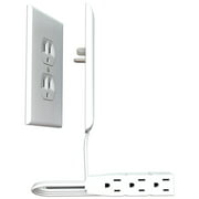 Sleek Socket 3-M-OVSZ-W Ultra-Thin Electrical Oversized Outlet Cover With 3-Outlet Power Strip (3 Foot Cord)