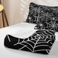 thumbnail image 4 of Feelyou Spooky Spider Web Twin Quilt Set, Halloween Animal Twin Coverlet Set, Black White, 2-Piece, 1 Comforter and 1 Pillowcase, 4 of 7