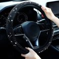 thumbnail image 2 of Women Crystal Diamond Steering Wheel Cover Car Wheel Protector for Car, 15 Inch, 2 of 7
