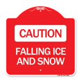 thumbnail image 1 of SignMission A-DES-RW-1818-24286 18 x 18 in. Designer Series Sign - Caution Falling Ice & Snow, Red & White, 1 of 1