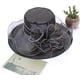 thumbnail image 4 of Negro - Sombrero de organza para mujer, peluca, sombrero de boda, sombrero para el sol, 4 of 5