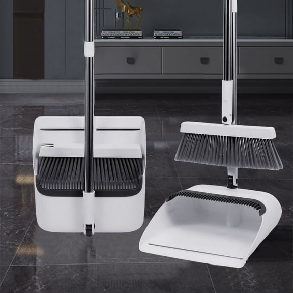 Foldable Household Broom and Dustpan Set Easy to Use for Sweeping The Floor without Sticking Hair Artifact Soft Bristle Broom