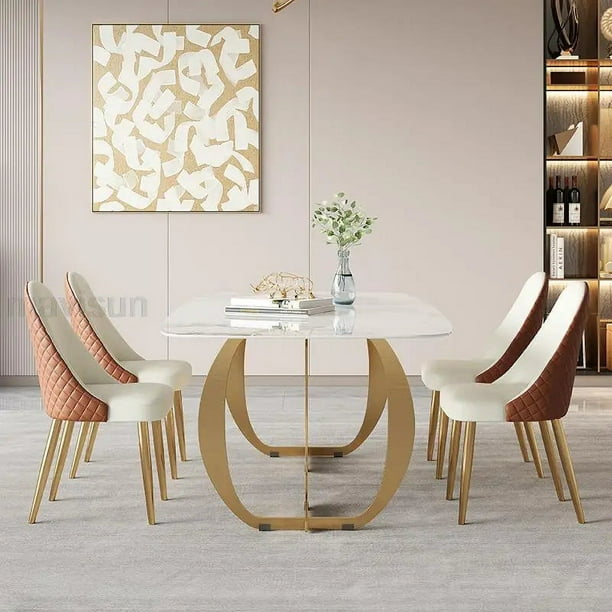 European Style Dining Table Console Marble Center Stone Design Minimalist Dining Tables Modern Mesa De Comedor Dining Room Set My Lux Decor Round Bodega Aurrera en linea