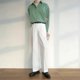 thumbnail image 3 of Pantalones de traje de talla grande para hombre, pantalones de verano rectos recortados de 9 pulgadas, tela elegante y con estilo, muchas reseñas coreanas de vestidos 2024, 3 of 5
