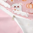 thumbnail image 4 of Homewish Kawaii Halloween Ghost Bedding,Bow Pumpkin Pattern Duvet Cover Full,Light Pink Orange,Pink Reversible,3-Piece,1 Duvet Cover and 2 Pillowcases, 4 of 6