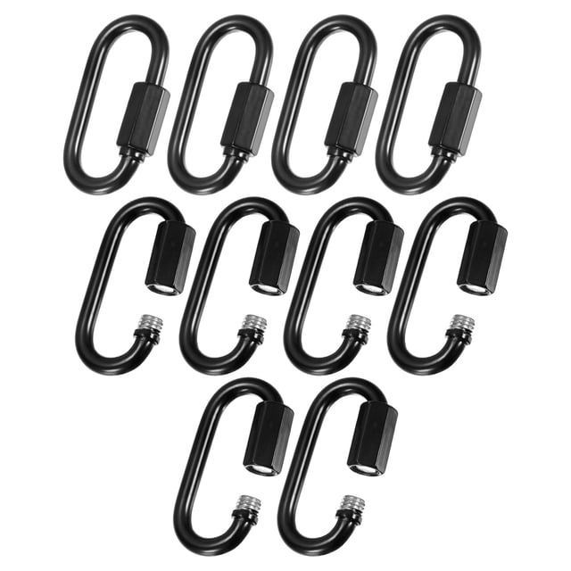 Uxcell Paquete de 10 Enlaces Rápidos de Cadena, Hierro Electrochapado M5 de 1.92 Pulgadas Conector de Cadena Pesada Capacidad de Peso de 33Lbs