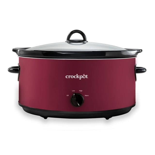 Crock-Pot Manual 8-Quart Slow Cooker Rhubarb – Refurbished Good Condition | Large Family Crock Cooker