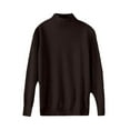 thumbnail image 5 of Knit Sweaters for Women Mock Turtleneck Warm Sweater Long Sleeve Tops Casual Soft Lightweight Shirts Brown XL, 5 of 7