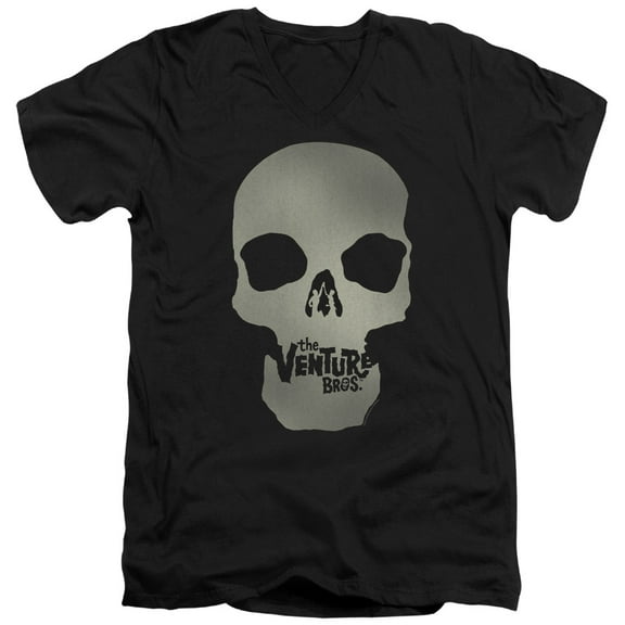 The Venture Bros Skull Logo S/S Adult V-Neck 30/1 T-Shirt Black