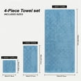 thumbnail image 4 of Dowellia 4 PCS Towels Set - 1 Bath Towel, 1 Hand Towel, 2 Washcloths, Highly Absorbent & Quick Dry, bathroom towels for home Spa Hotel Gym, Blue, 4 of 6