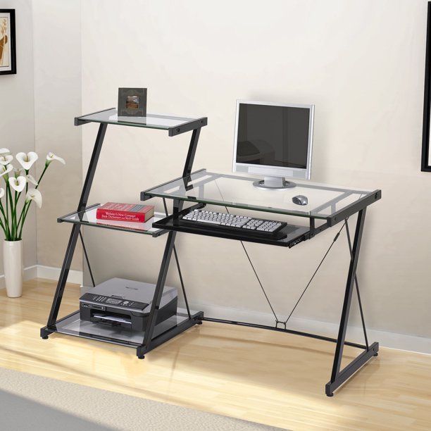 ZLine Nero Desk and Bookcase Black