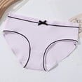 thumbnail image 2 of oelaio Girls Ribbed Cotton Panties Soft Breathable Underwear Mid Waist Bow Front Briefs Comfortable Underpant Purple 5-8 Years, 2 of 6