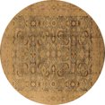 thumbnail image 1 of Ahgly Company Indoor Round Oriental Brown Industrial Area Rugs, 7' Round, 1 of 4