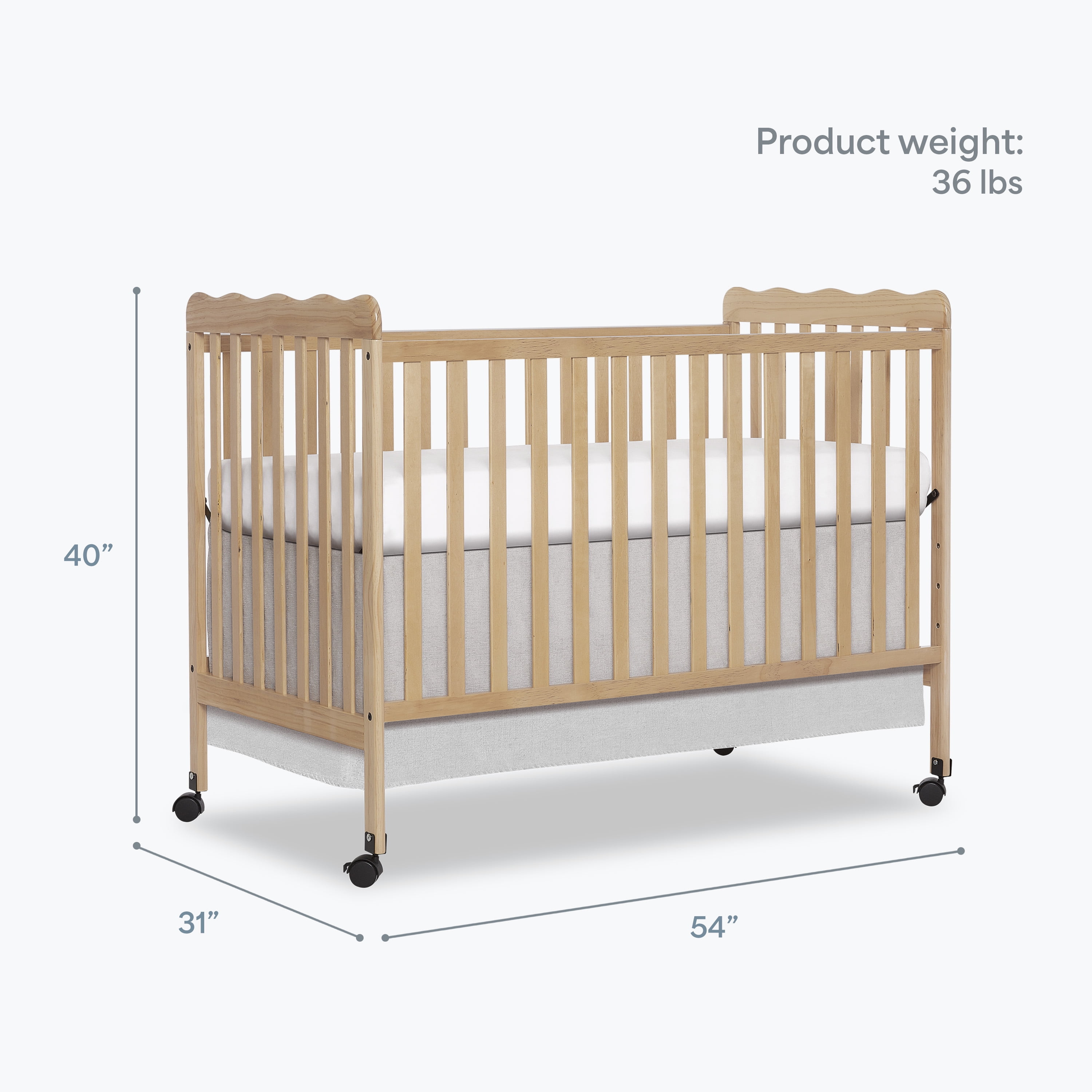 Dream On Me Carson Classic 3-in-1 Convertible Crib in Beechwood Natural, Greenguard Gold Certified